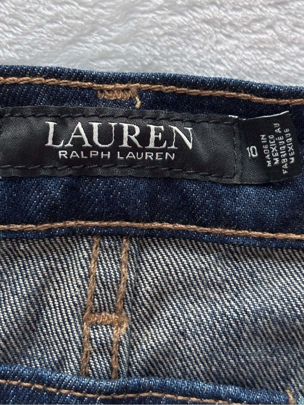 LAUREN RALPH LAUREN Patchwork Relaxed Tapered Lace Plaid Straight Jean--NWT--30 - Picture 10 of 16